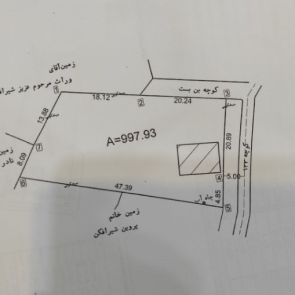 فروش بدون واسطه: زمین و بنا ۱۰۰۰ متری